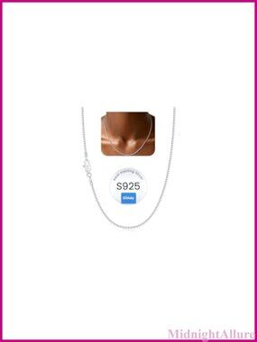 1.3MM Box Chain 925 Sterling Silver Necklace, 14K Gold Plated Chain for Women